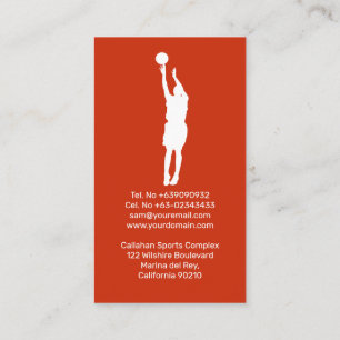 Entraîneur de basket-ball Carte de visite rouge or