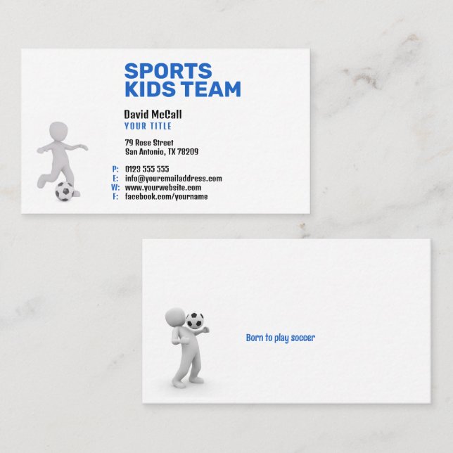 Entraîneur de football | Carte de visite sportif p (Devant / Derrière)