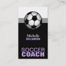 Entraîneur de football violet et noir Cartes de vi