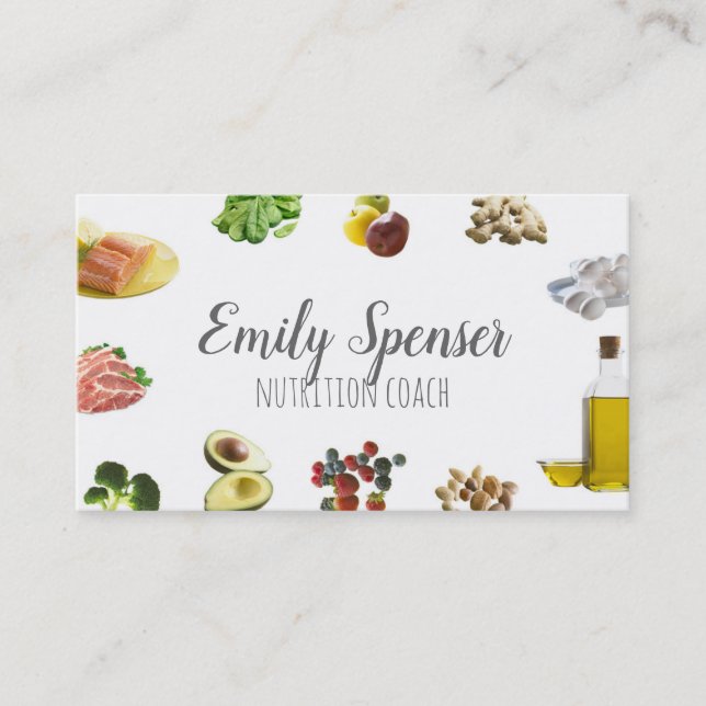 Entraîneur de nutrition alimentaire saine Carte bl (Devant)