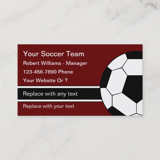 Entraîneur de soccer Cartes de visite personnalisé (Devant)