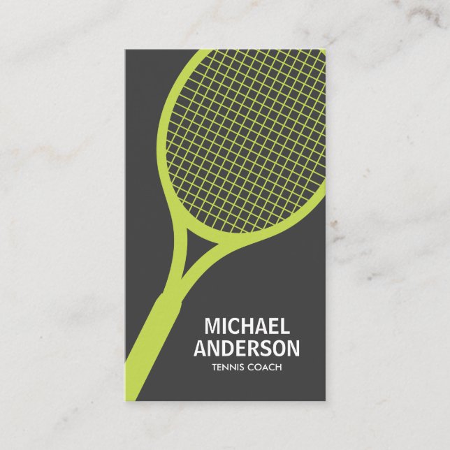 Entraîneur de tennis carte de visite - gris, moder (Devant)