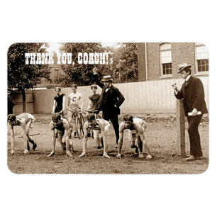 Entraîneur Merci. Magnet cadeau photo sport vintag
