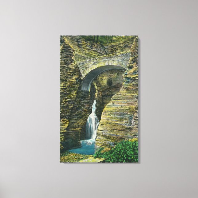 Entrance Cascade and Sentry Bridge View Canvas Print (Front)