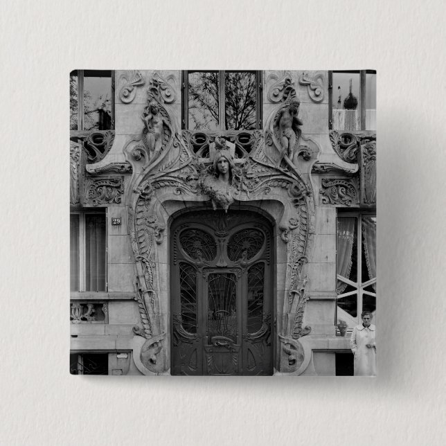 Entrance door to the apartments 2 inch square button (Front)