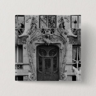 Entrance door to the apartments 2 inch square button