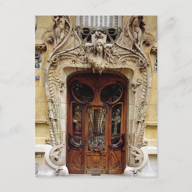 Entrance door to the apartments postcard (Front)
