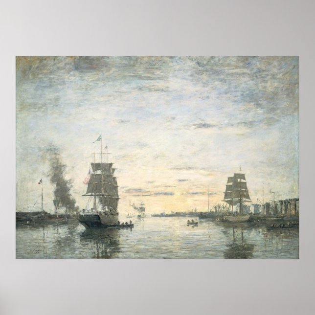 Entrance Harbour Le Havre - Eugène Boudin Fine Art Poster (Front)
