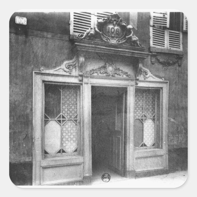 Entrance of a brothel in Paris Square Sticker (Front)