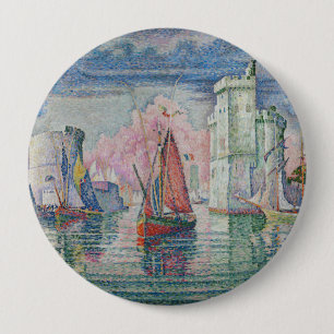 Entrance of La Rochelle Harbour, Paul Signac 4 Inch Round Button
