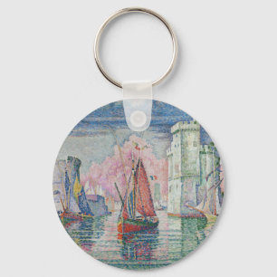 Entrance of La Rochelle Harbour, Paul Signac Keychain