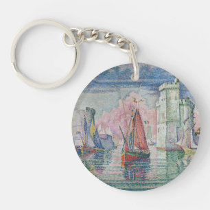 Entrance of La Rochelle Harbour, Paul Signac Keychain