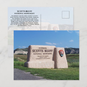 Entrance Sign, Scotts Bluff National Monument, NE Postcard