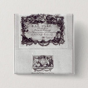 Entrance ticket for the ball in Versailles 2 Inch Square Button