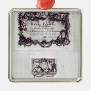 Entrance ticket for the ball in Versailles Metal Ornament