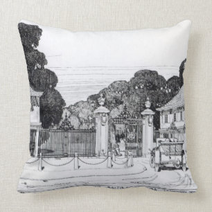 Entrance to Brooklandwood, Baltimore, USA, from Th Throw Pillow