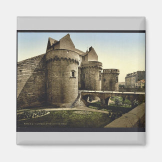 Entrance to castle, Nantes, France vintage Photoch Magnet