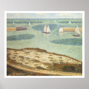 Entrance to Harbor by Georges Seurat, Vintage Art Poster