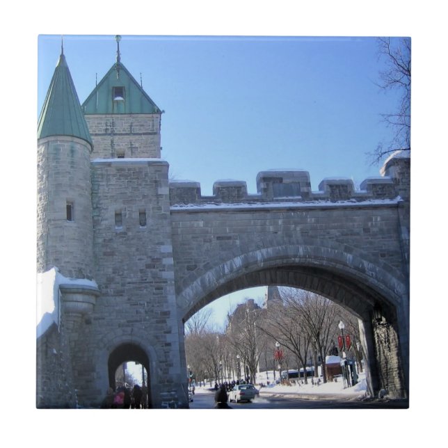 Entrance to Old Quebec City, Quebec, Canada Tile (Front)