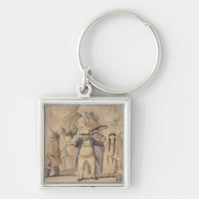 Entrance to Pidcock's Exhibition Tent at a Fair (p Keychain (Front)