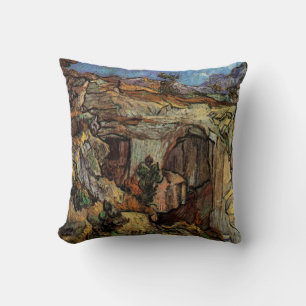 Entrance to Quarry, Saint-Remy by Vincent van Gogh Throw Pillow