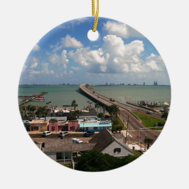 Entrance to South Padre Island Ceramic Ornament (Front)
