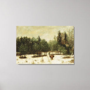 Entrance to the Forest in Winter Canvas Print
