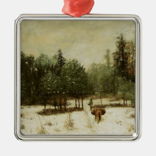 Entrance to the Forest in Winter Metal Ornament