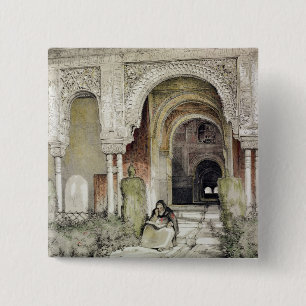 Entrance to the Hall of the Two Sisters (Sala de l 2 Inch Square Button