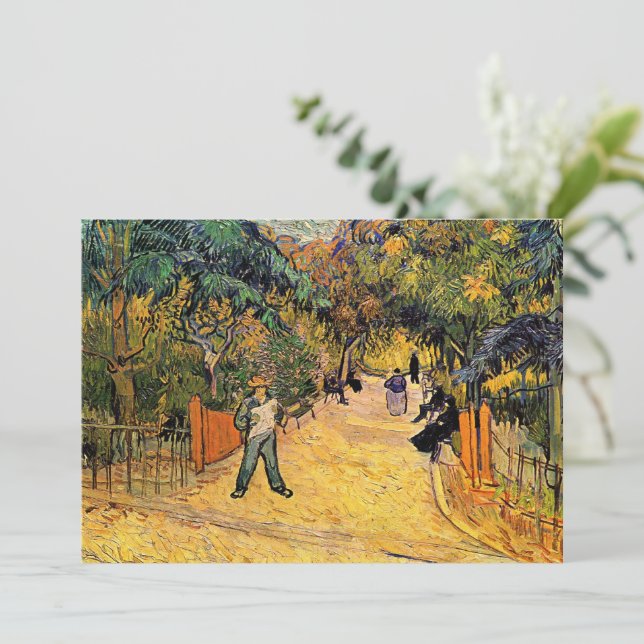 Entrance to the Public Park by Vincent van Gogh Invitation (Standing Front)