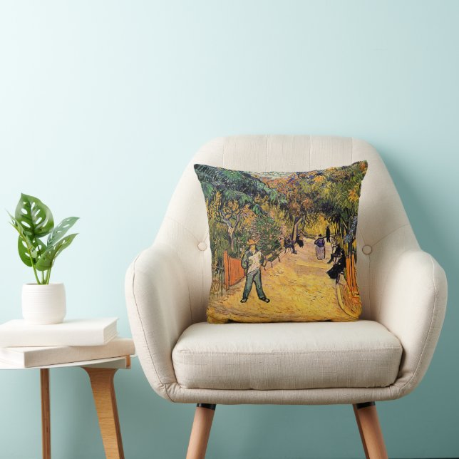 Entrance to the Public Park by Vincent van Gogh Throw Pillow (Chair)