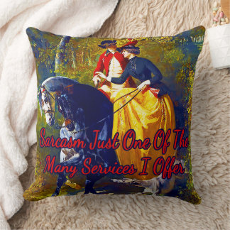 Entrance to the woods by Alfred De Dreux  Throw Pillow
