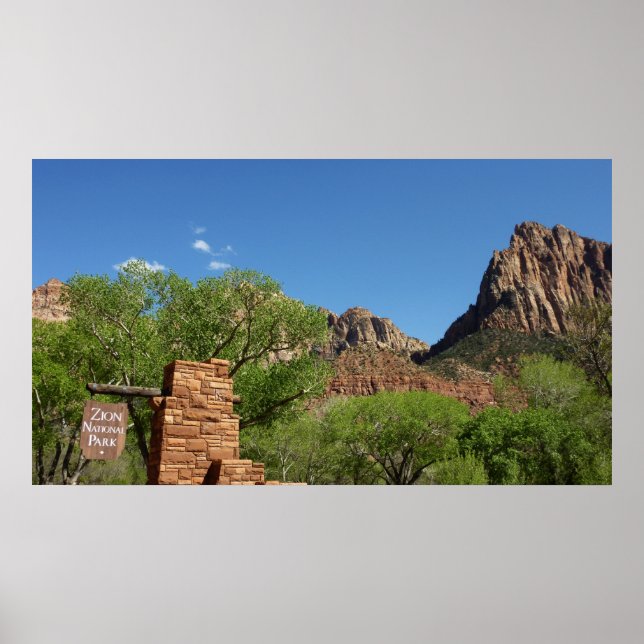 Entrance to Zion National Park in Utah Poster (Front)