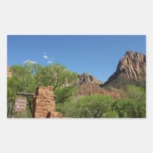 Entrance to Zion National Park in Utah Sticker