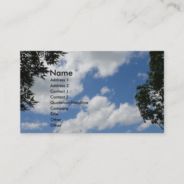 Entre 2 Cartes de visite d'arbres (Devant)