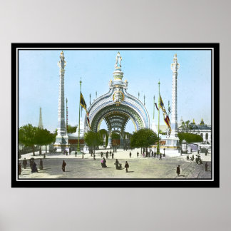 Entrée à l'Expo Paris 1900 Affiche Vintage