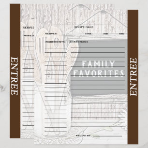Entree Recipe Binder Insert
