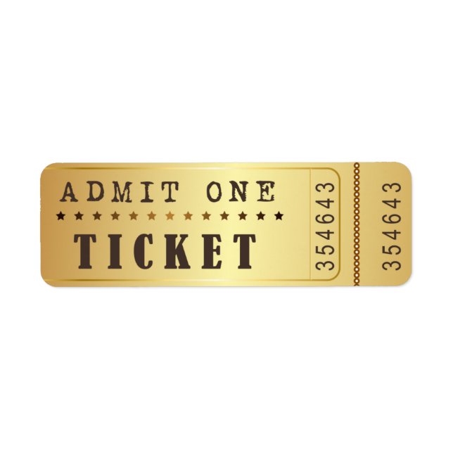 Entrence Entreatment Ticket Show Vintage Gold (Front)