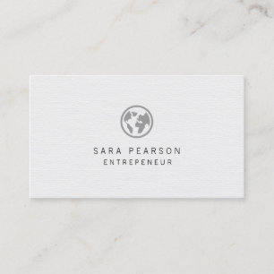 Entrepreneur Black Globe Icon Professional Business Card