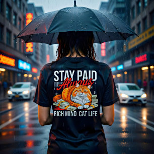 Entrepreneur Boss Babe Cat – Stay Paid Rich Mind  T-Shirt