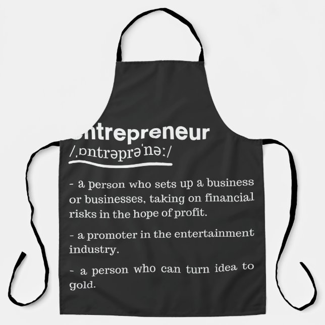 Entrepreneur Definition Funny Business Owner Gift Apron (Front)