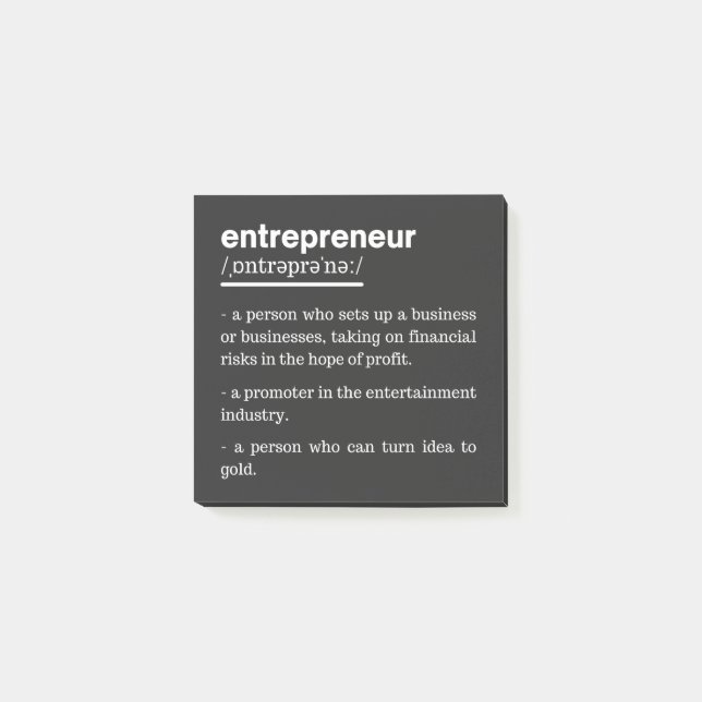 Entrepreneur Definition Funny Business Owner Gift Post-it Notes (Front)
