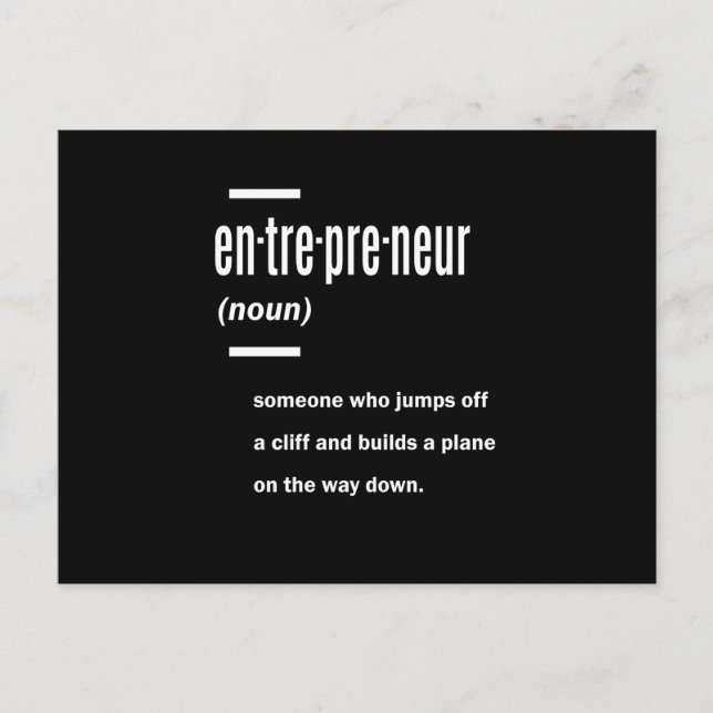 Entrepreneur Definition Gift Ideas Postcard (Front)