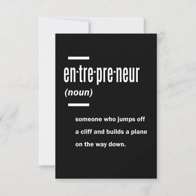 Entrepreneur Definition Gift Ideas RSVP Card (Front)