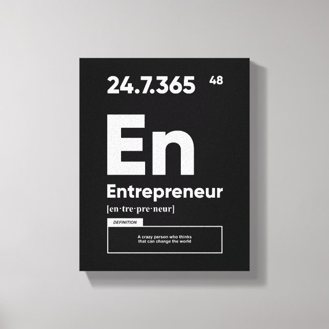Entrepreneur Definition | Motivational  Poster Canvas Print (Front)