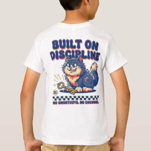 Entrepreneur : Discipline & Hustle Retro cat T-Shirt