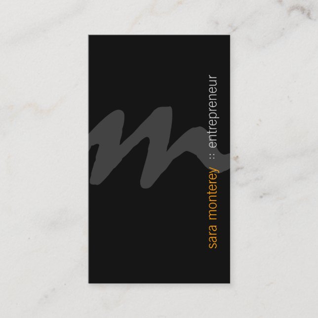 Entrepreneur Gras Script Monogramme Carte de visit (Devant)