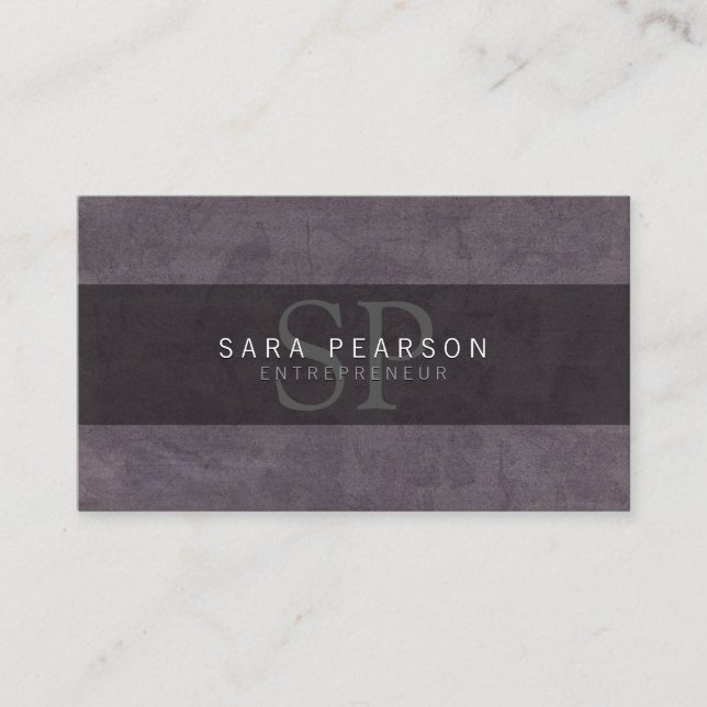 Entrepreneur Monogram Grunge Carte de visite (Devant)
