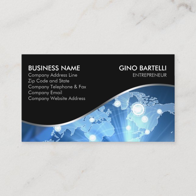 Entrepreneur Professional Globe Network Business C Card (Front)