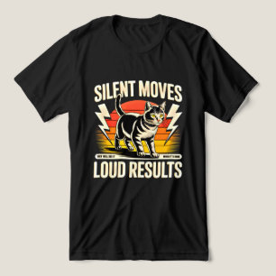 Entrepreneur Silent Moves Loud Results Retro Cat Tri-Blend Shirt